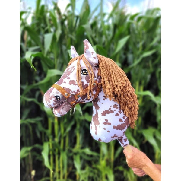 Hobby Horse Steckenpferd brauner Leopard mit brauner Mähne A3