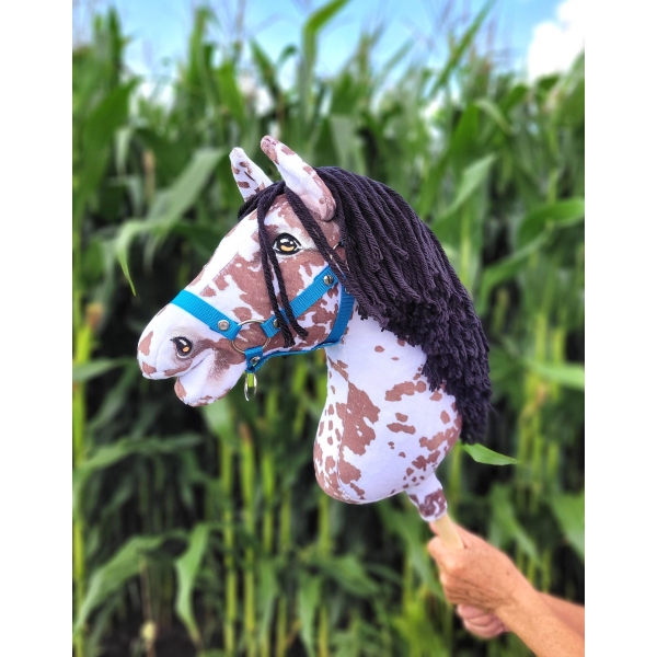 Hobby Horse Steckenpferd brauner Leopard mit schwarzer Mähne A3