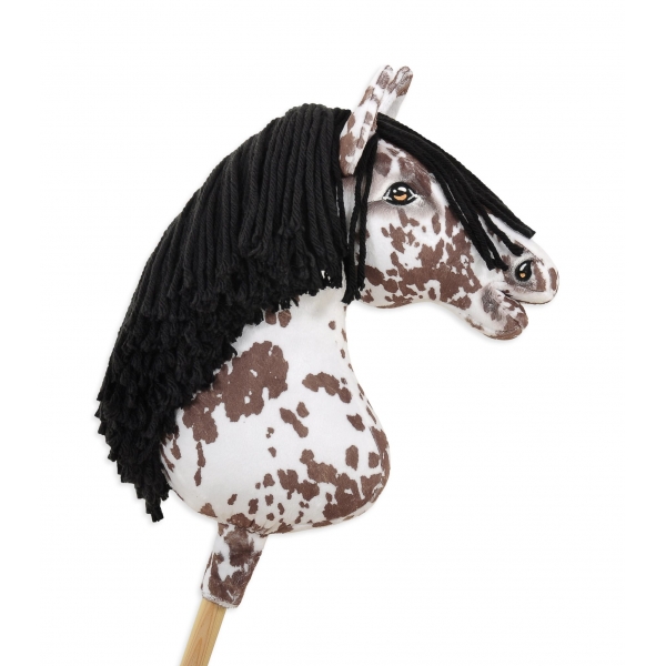 Hobby Horse Steckenpferd brauner Leopard mit schwarzer Mähne A3