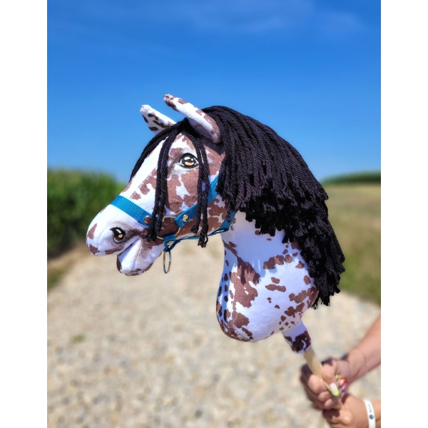 Hobby Horse Steckenpferd brauner Leopard mit schwarzer Mähne A3