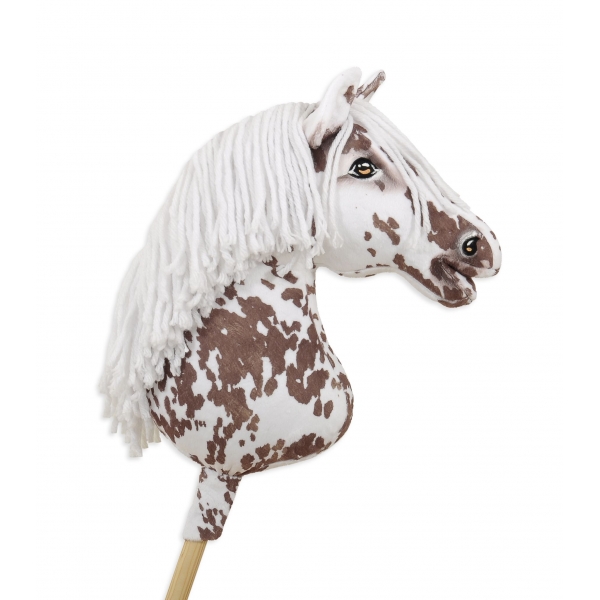 Hobby Horse Steckenpferd brauner Leopard mit weißen Mähne A3