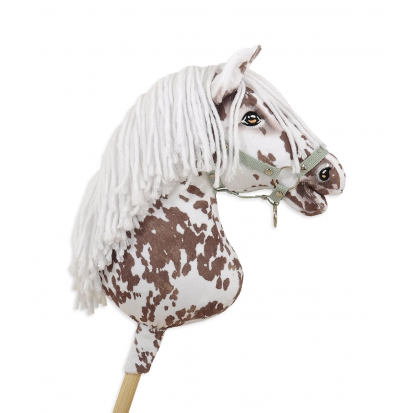Hobby Horse Steckenpferd brauner Leopard mit weißen Mähne A3