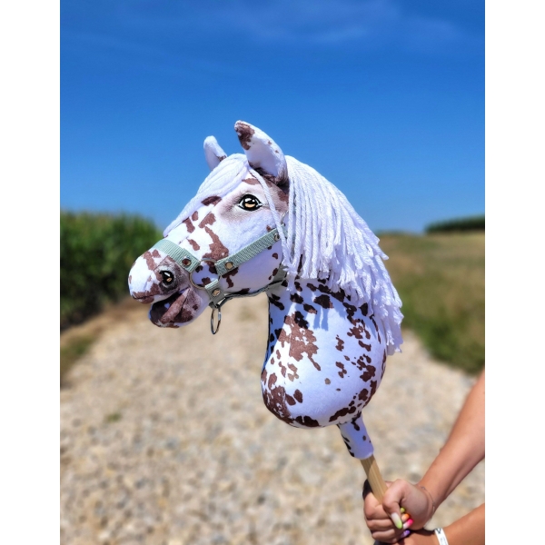 Hobby Horse Steckenpferd brauner Leopard mit weißen Mähne A3