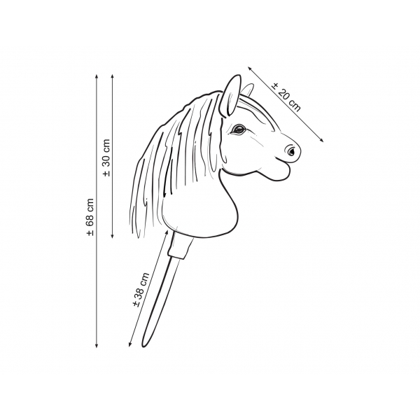 Hobby Horse Steckenpferd brauner Leopard Pferd mit beiger Mähne A4