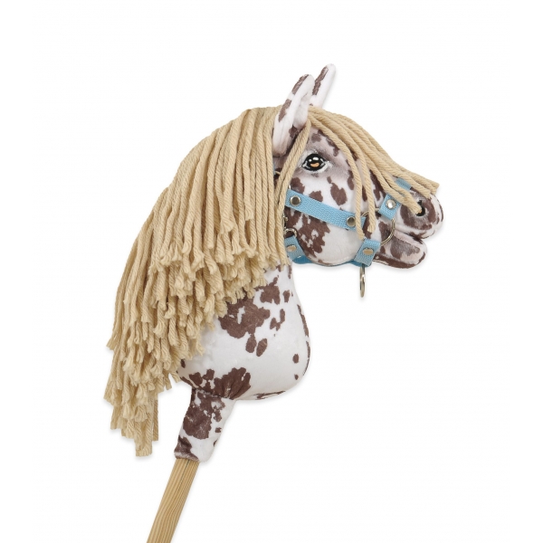 Hobby Horse Steckenpferd brauner Leopard Pferd mit beiger Mähne A4