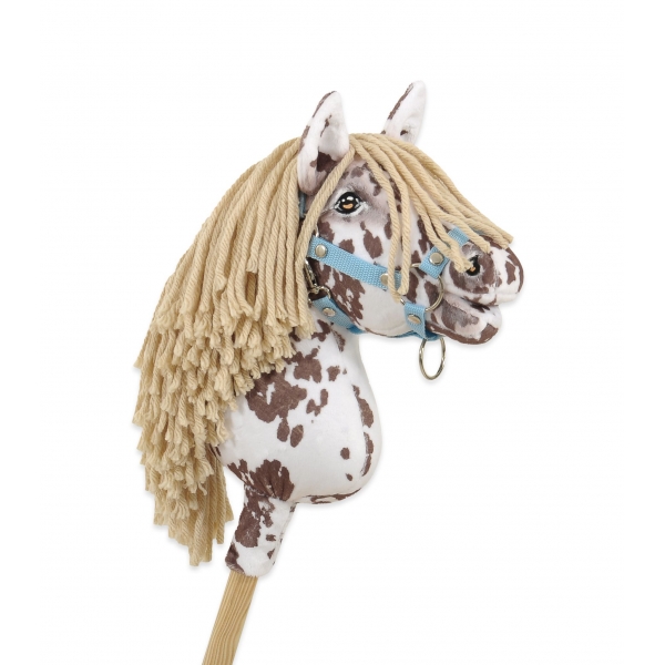 Hobby Horse Steckenpferd brauner Leopard Pferd mit beiger Mähne A4