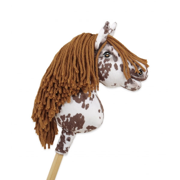 Hobby Horse Steckenpferd brauner Leopard Pferd mit brauner Mähne A4