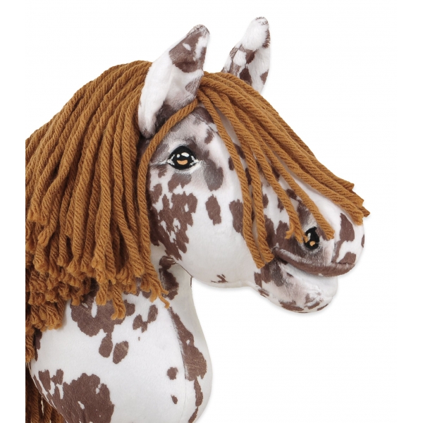 Hobby Horse Steckenpferd brauner Leopard Pferd mit brauner Mähne A4
