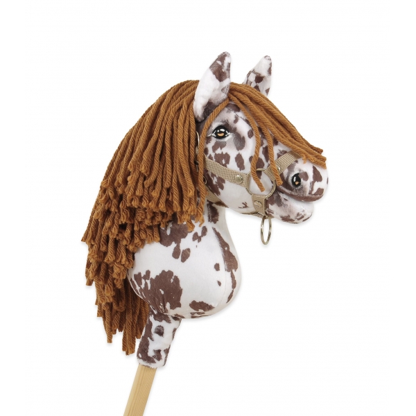 Hobby Horse Steckenpferd brauner Leopard Pferd mit brauner Mähne A4
