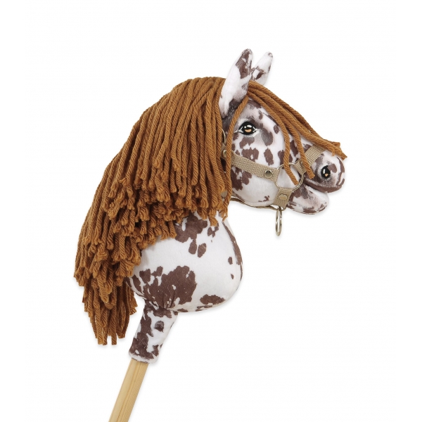 Hobby Horse Steckenpferd brauner Leopard Pferd mit brauner Mähne A4