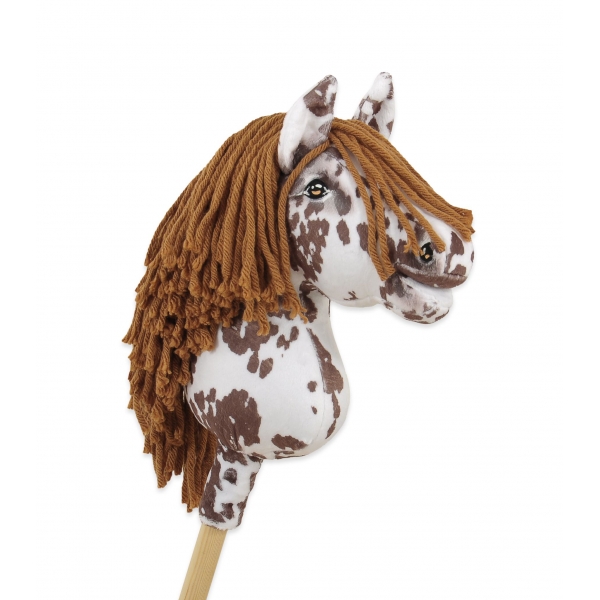 Hobby Horse Steckenpferd brauner Leopard Pferd mit brauner Mähne A4
