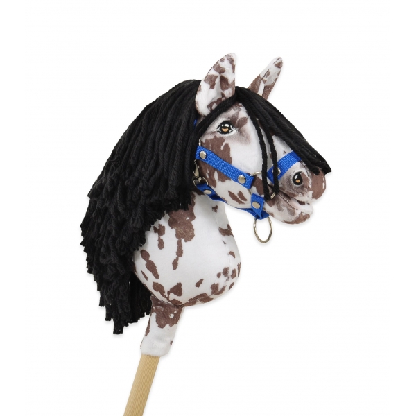Hobby Horse Steckenpferd brauner Leopard Pferd mit schwarzer Mähne A4