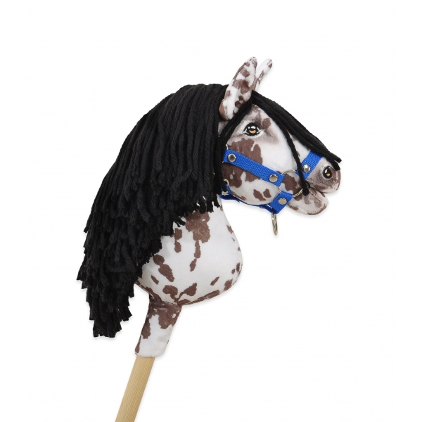 Hobby Horse Steckenpferd brauner Leopard Pferd mit schwarzer Mähne A4