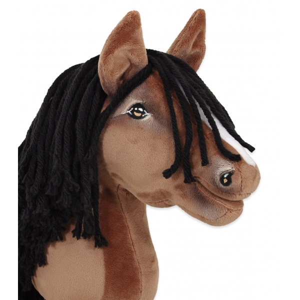 Hobby Horse Steckenpferd Pferd am Stiel Premium - Braunes Pferd A4