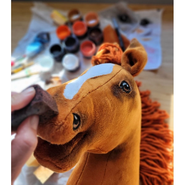Hobby Horse Steckenpferd Pferd am Stiel Premium - Fuchspferd