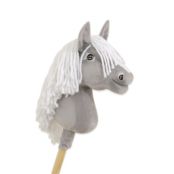 Hobby Horse Steckenpferd Pferd am Stiel Premium - graues Pferd III A4
