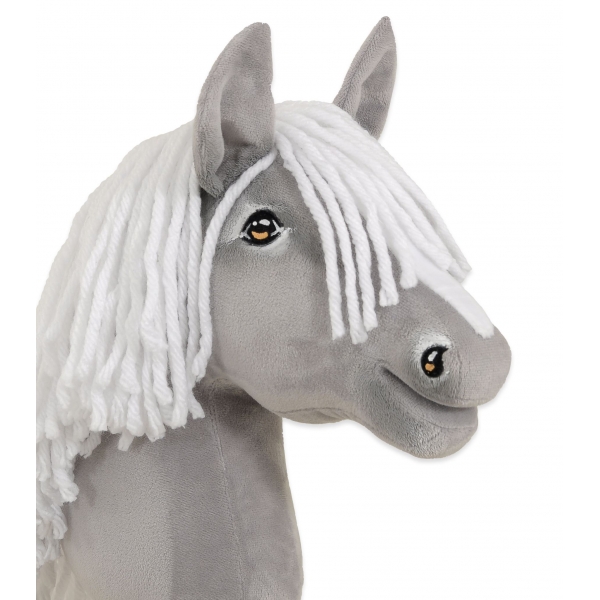 Hobby Horse Steckenpferd Pferd am Stiel Premium - graues Pferd III A4