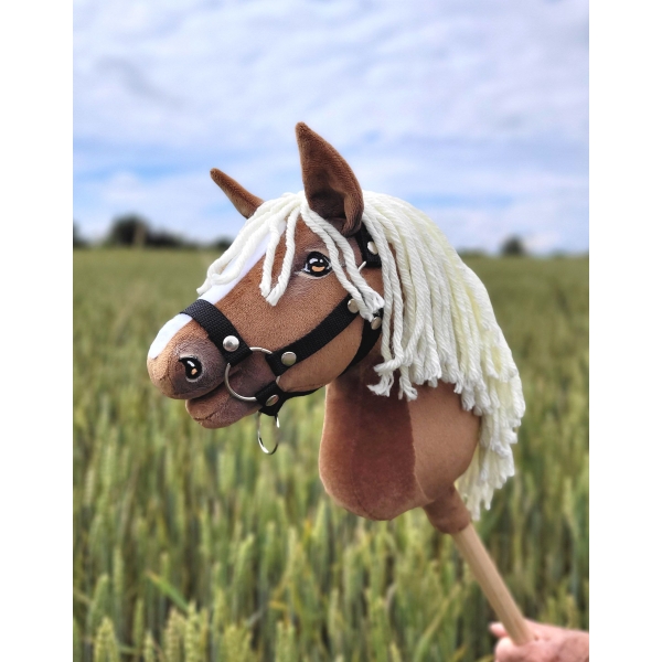 Hobby Horse Steckenpferd Pferd am Stiel Premium - haflinger Pferd A4