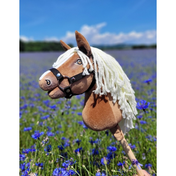 Hobby Horse Steckenpferd Pferd am Stiel Premium - haflinger Pferd A4