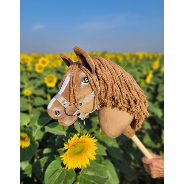 Hobby Horse Steckenpferd Pferd am Stiel Premium - helle Kastanie Pferd A4