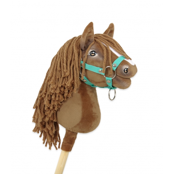 Hobby Horse Steckenpferd Pferd am Stiel Premium - helle Kastanie Pferd A4