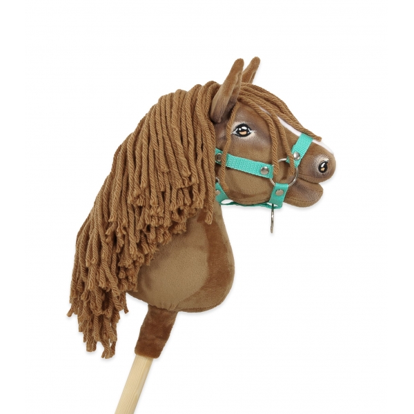 Hobby Horse Steckenpferd Pferd am Stiel Premium - helle Kastanie Pferd A4