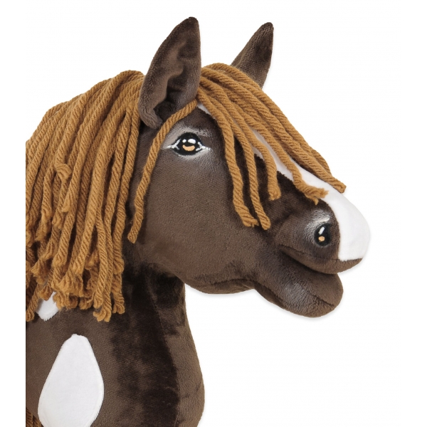 Hobby Horse Steckenpferd Pferd am Stiel Premium - western dunkelbraunes Pferd A4