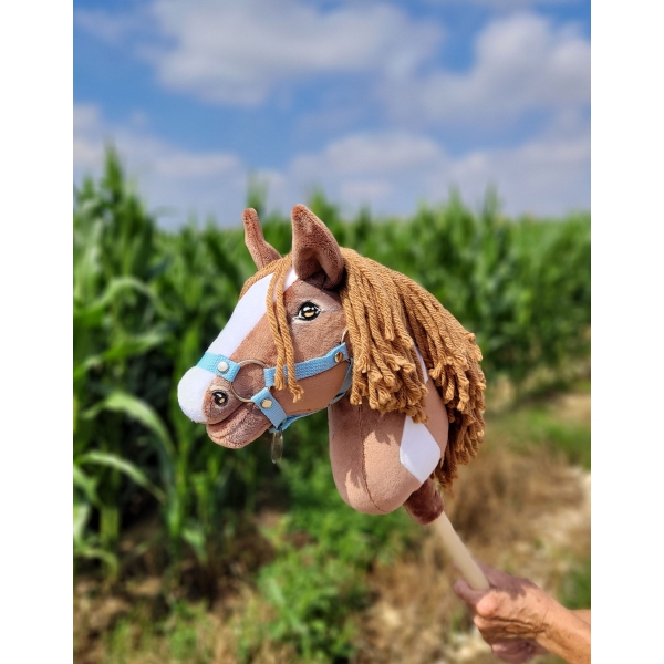 Hobby Horse Steckenpferd Pferd am Stiel Premium - western II braunes Pferd A4