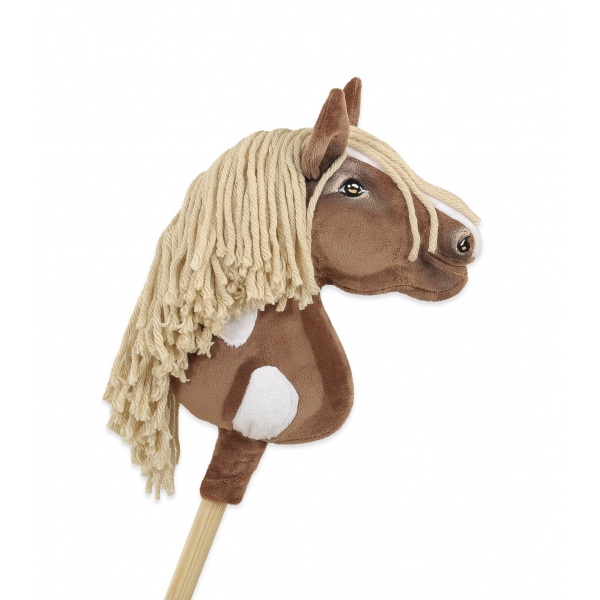 Hobby Horse Steckenpferd Pferd am Stiel Premium - western III braunes Pferd A4