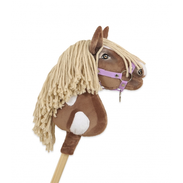 Hobby Horse Steckenpferd Pferd am Stiel Premium - western III braunes Pferd A4