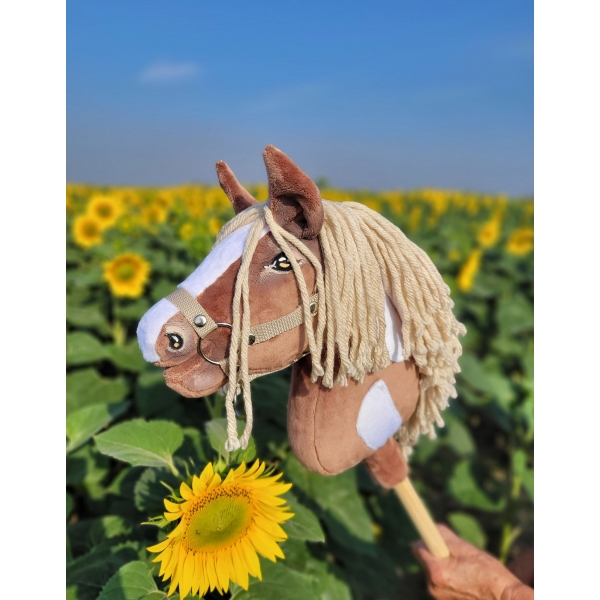 Hobby Horse Steckenpferd Pferd am Stiel Premium - western III braunes Pferd A4