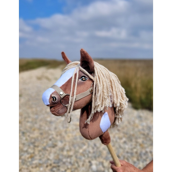 Hobby Horse Steckenpferd Pferd am Stiel Premium - western III braunes Pferd A4