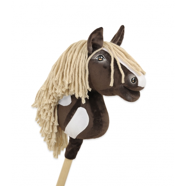 Hobby Horse Steckenpferd Pferd am Stiel Premium - western IV dunkelbraunes Pferd A4
