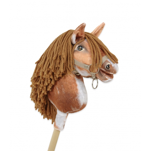Hobby Horse Steckenpferd Tobiano mit brauner Mähne A4