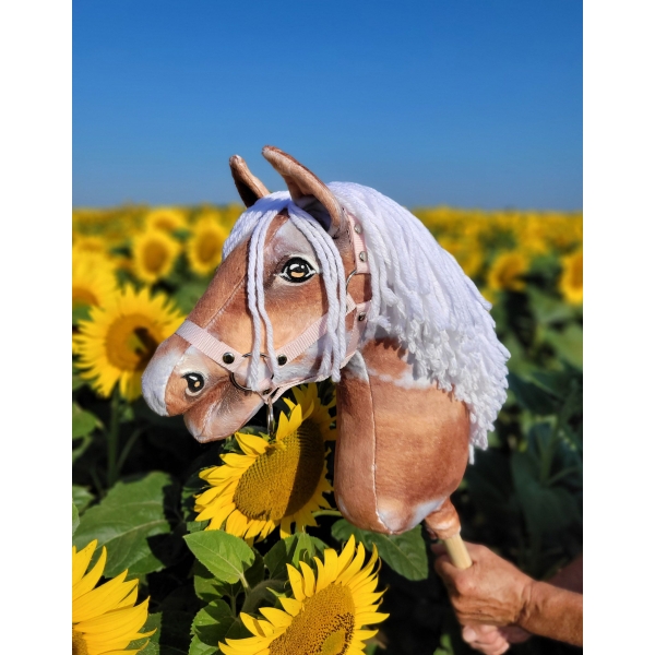 Hobby Horse Steckenpferd Tobiano mit weißer Mähne