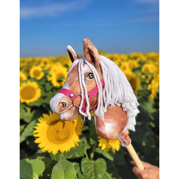 Hobby Horse Steckenpferd Tobiano mit weißer Mähne A4