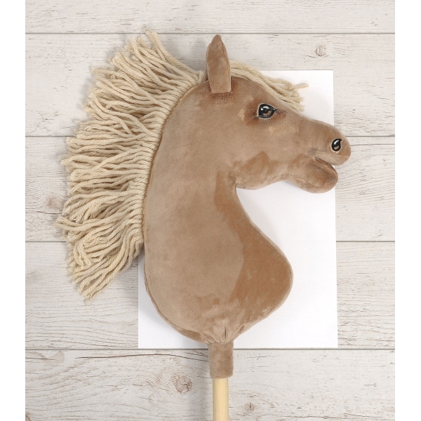 Hobby Horsing Steckenpferd Pferd am Stiel Premium - Gelbbraunes Pferd