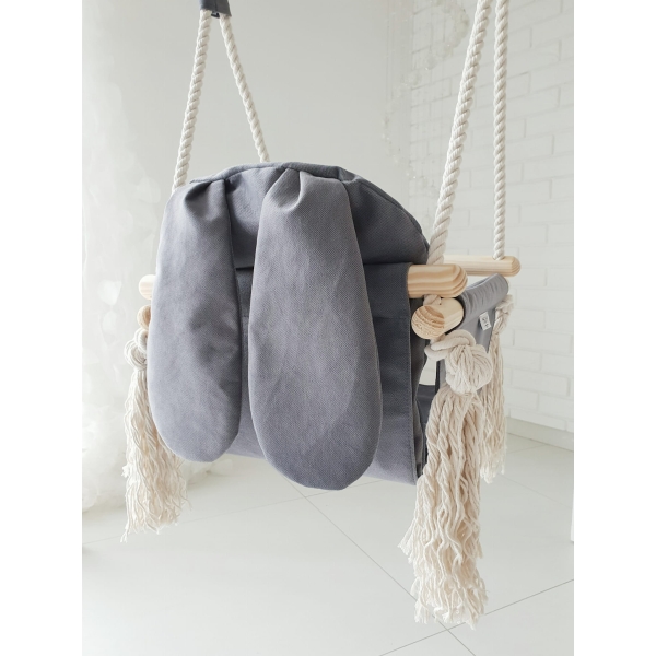 Türschaukel für Babys Kaninchen Dunkelgrau