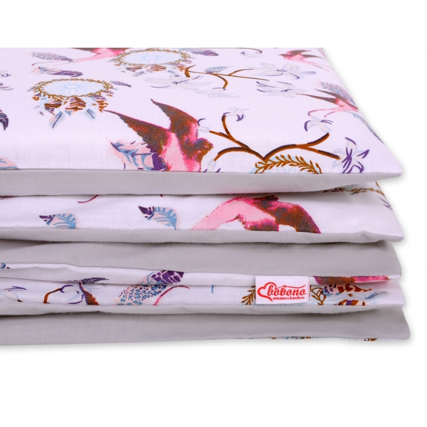 Juniorbett Bettwäsche Set 2-tlg 140x200 Junior -  Schwalben rosa