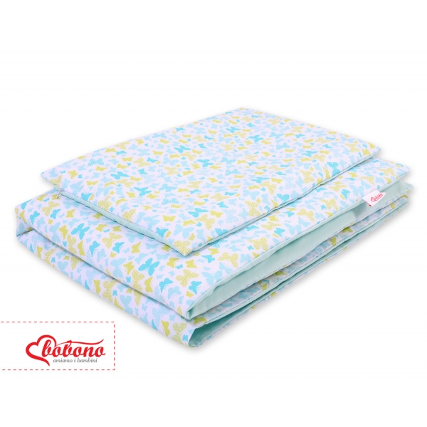 Juniorbett Bettwäsche Set 2-tlg 140x200 Junior - blaue Schmetterlinge