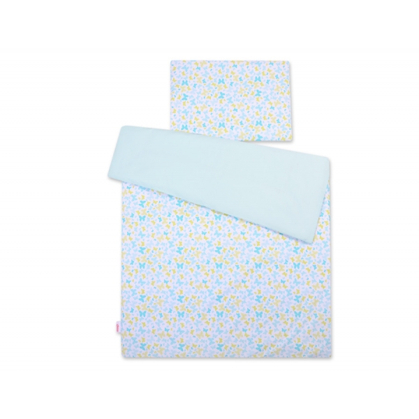 Juniorbett Bettwäsche Set 2-tlg 140x200 Junior - blaue Schmetterlinge