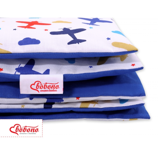 Juniorbett Bettwäsche Set 2-tlg 140x200 Junior - Flugzeuge dunkelblau