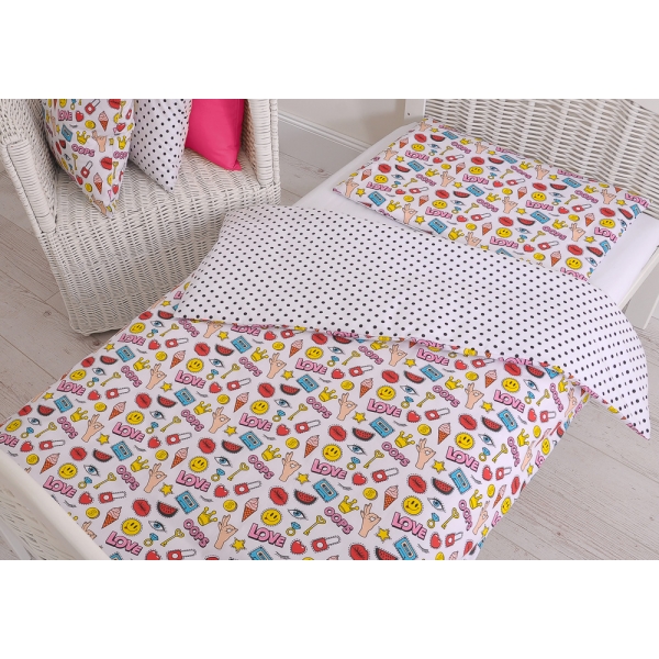 Juniorbett Bettwäsche Set 2-tlg 140x200 Junior - love