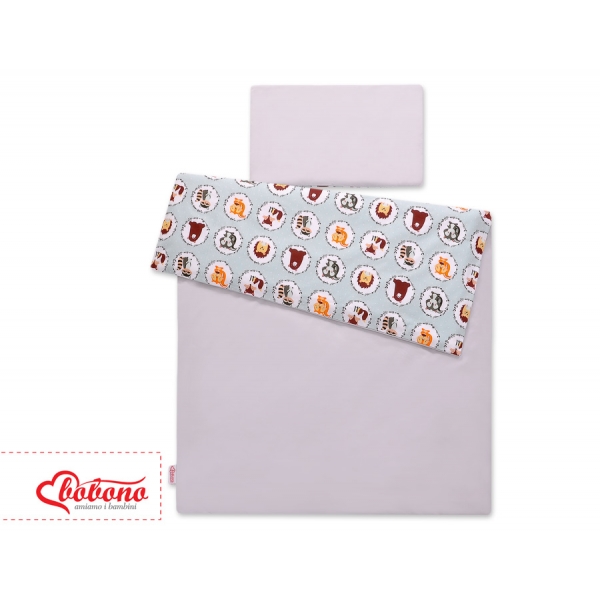 Juniorbett Bettwäsche Set 2-tlg 140x200 Junior - Minze Tierchen