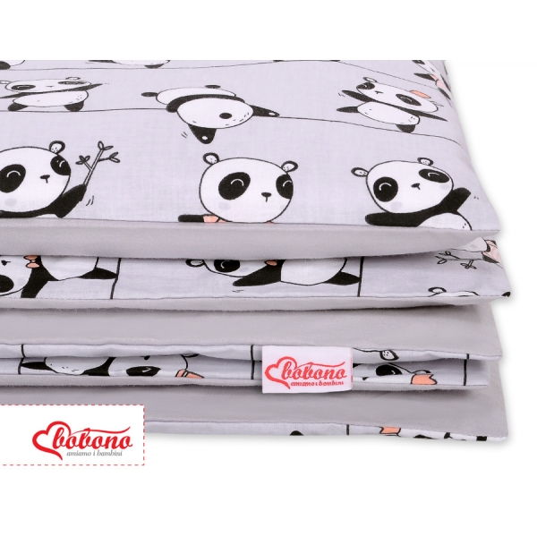 Juniorbett Bettwäsche Set 2-tlg 140x200 Junior - Panda grau