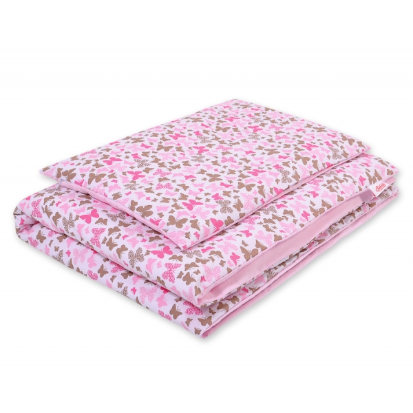 Juniorbett Bettwäsche Set 2-tlg 140x200 Junior - rosa Schmetterlinge
