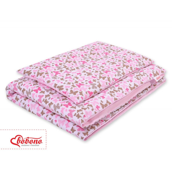Juniorbett Bettwäsche Set 2-tlg 140x200 Junior - rosa Schmetterlinge