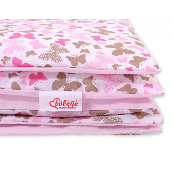 Juniorbett Bettwäsche Set 2-tlg 140x200 Junior - rosa Schmetterlinge