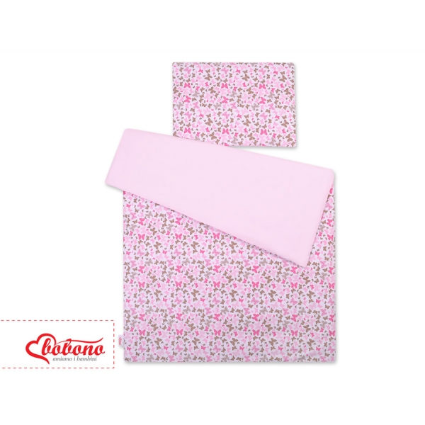 Juniorbett Bettwäsche Set 2-tlg 140x200 Junior - rosa Schmetterlinge