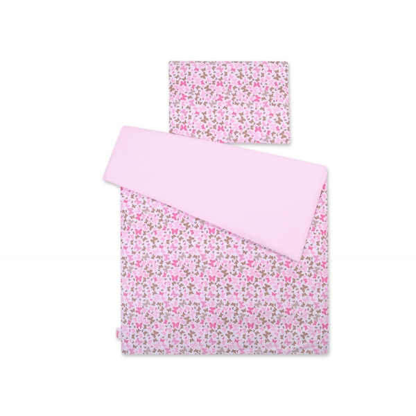 Juniorbett Bettwäsche Set 2-tlg 140x200 Junior - rosa Schmetterlinge